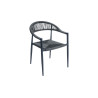Set 2 Sedie Moia Contract antracite con corda sintetica grigia