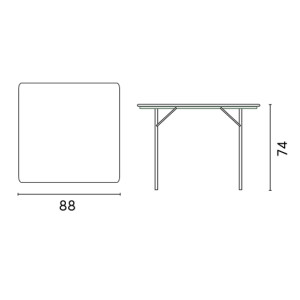 Zoom Tavolo quadrato 88x88cm fisso STK10 MOIA per catering
