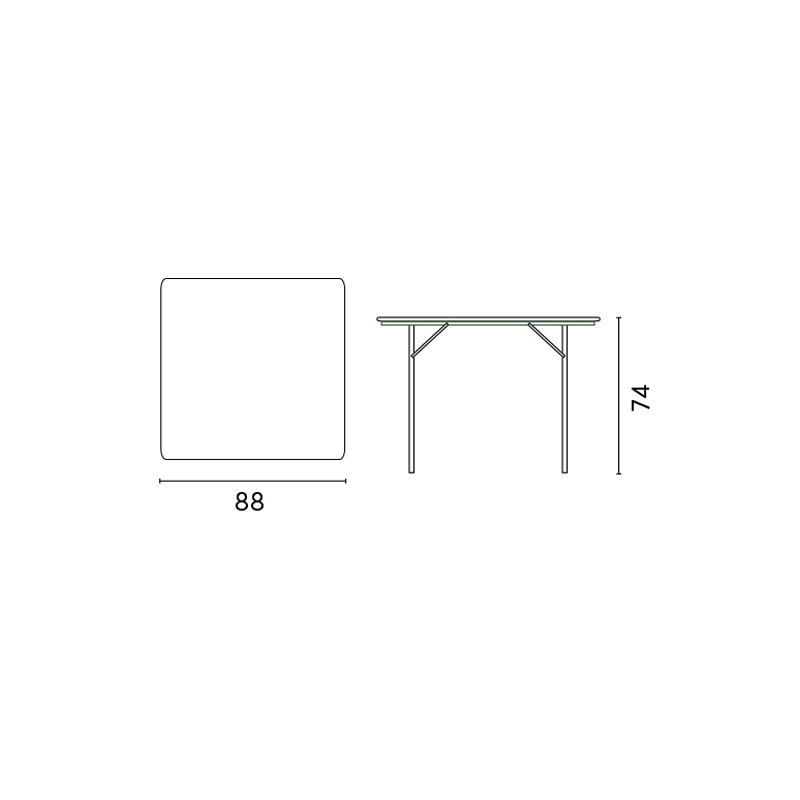 Tavolo Quadrato 88x88cm Fisso STK10 Moia per Catering
