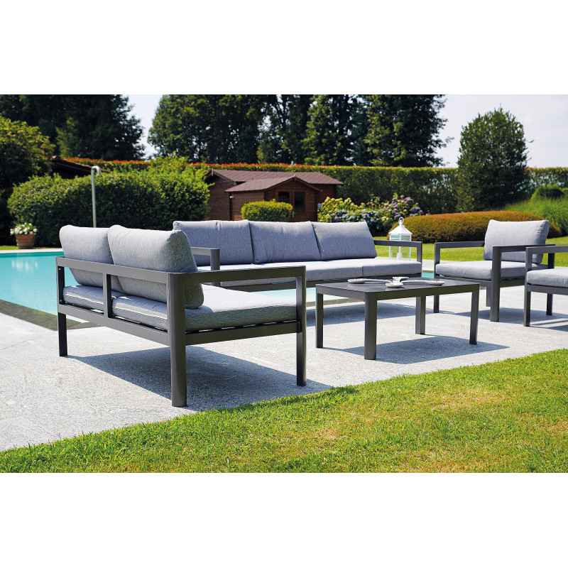 Set 2 poltrone Marsiglia Moia antracite alluminio da giardino