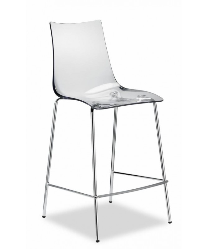 SGABELLI ZEBRA SET DA 2 ANTISHOCK H 65 in POLICARBONATO e ACCIAIO CROMATO SCAB DESIGN