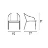 Set 2 sedie Moia Contract alluminio tabacco da giardino