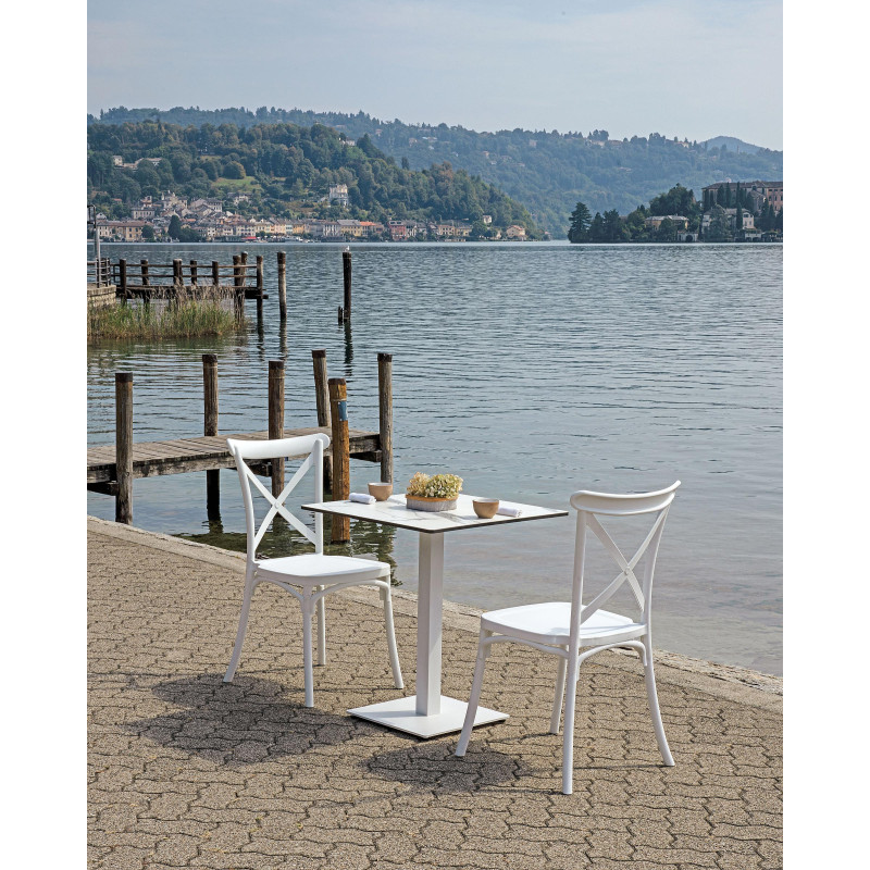 Set 2 sedie Trattoria Moia polipropilene bianco da giardino