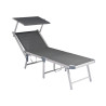 Set di 2 Lettini Mare Alluminio Grigio con Tettuccio