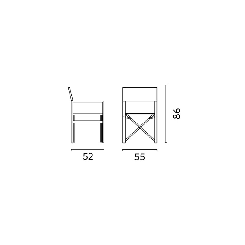 Set 4 sedie Moia regista alluminio tortora da giardino resistenti