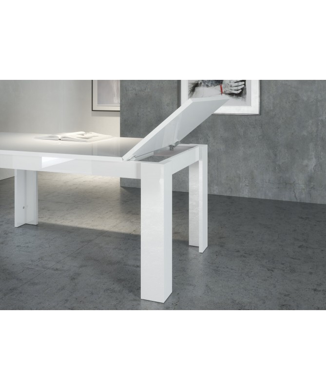 Tavolo estensibile Jesi 160cm fino a 210cm- bianco laccato lucido