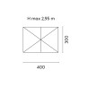 Ombrellone rettangolare Moia 3x4 m grigio palo centrale