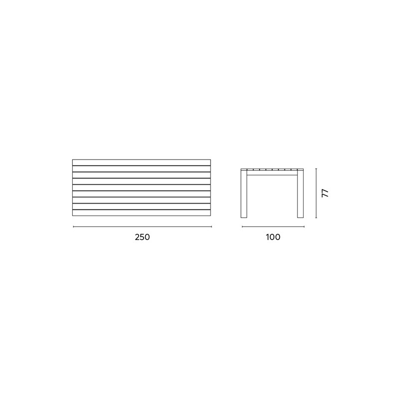 Tavolo Giacarta 250x100 Teak Riciclato Moia per Esterno