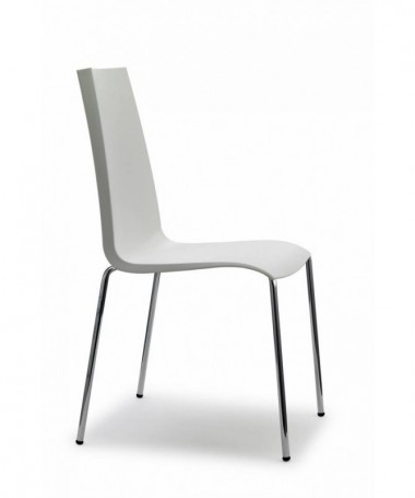 SET 4 SEDIE MANNEQUIN 4 GAMBE in TECNOPOLIMERO e STRUTTURA ACCIAIO CROMATO MADE IN ITALY COLORATE SCAB DESIGN