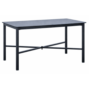 Zoom Salotto Tarquinia Tavolo Rettangolare In Ferro Antracite E Textilene Nero + Resin Wood Moia