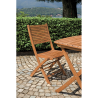 Set Tavolo Piombino + 2 Sedie Pietrasanta In Acacia Pieghevole Senza Braccioli Moia