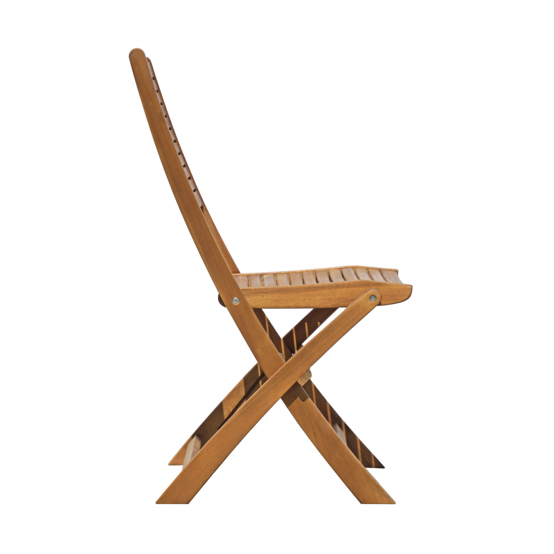 Set Tavolo Piombino + 2 Sedie Pietrasanta In Acacia Pieghevole Senza Braccioli Moia