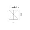 Ombrellone 2x2m alluminio antracite poliestere ecru Moia