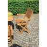 Set Tavolo Castiglione + 4 Sedie Pietrasanta In Acacia Pieghevole Senza Braccioli Moia