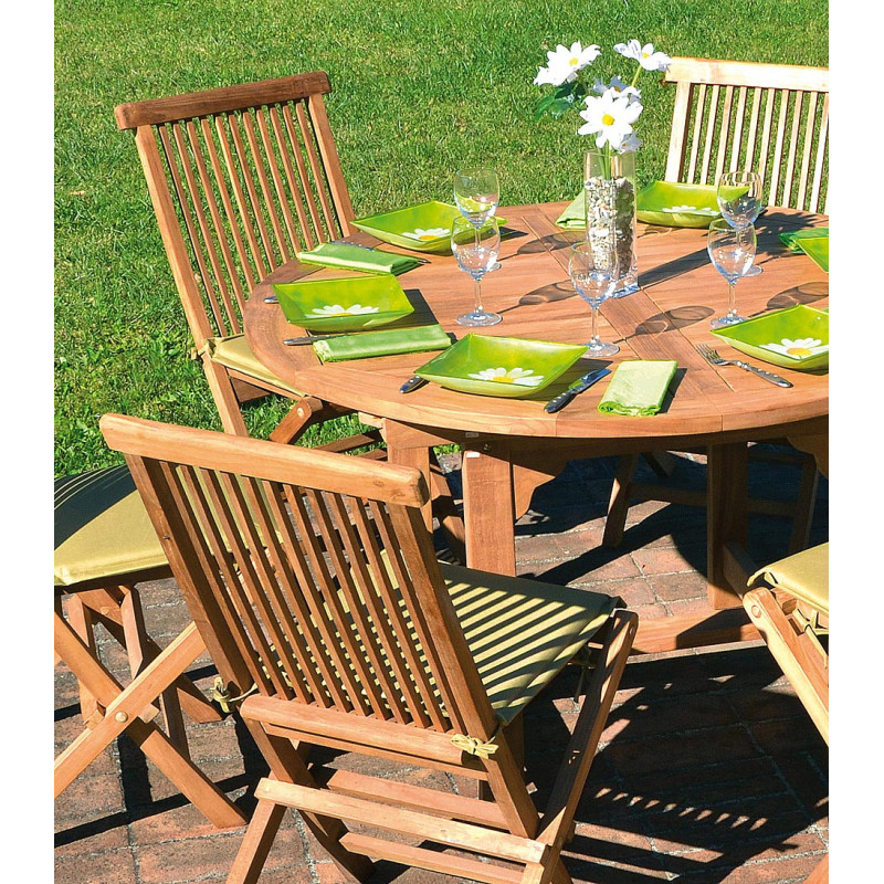 Set Tavolo Capraia + 4 Sedie pieghevole Salina MOIA in teak
