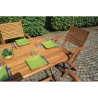 Set Tavolo Castiglione + 4 Sedie Pietrasanta In Acacia Pieghevole Con Braccioli Moia