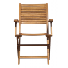 Set Tavolo Castiglione + 4 Sedie Pietrasanta In Acacia Pieghevole Con Braccioli Moia