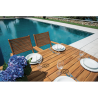 Set Tavolo Castiglione + 4 Sedie Pietrasanta In Acacia Pieghevole Con Braccioli Moia