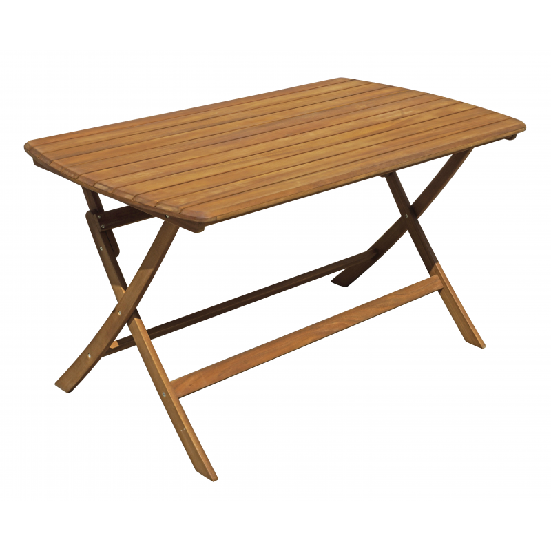 Set Tavolo Castiglione + 4 Sedie Pietrasanta In Acacia Pieghevole Con Braccioli Moia