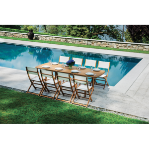 Set Tavolo e 4 Sedie Giardino Acacia Pieghevole Moia