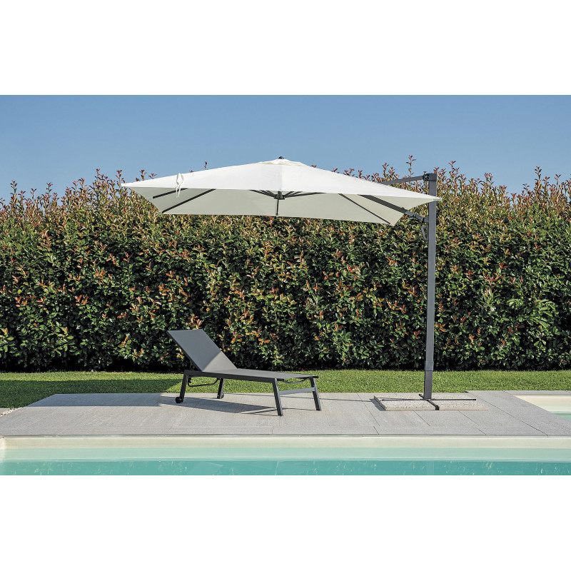 Ombrellone 3x4 palo laterale antracite ecrù Moia giardino