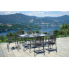 Set Tavolo Ameno + 4 Sedie Orta - Ferro Antracite - Pieg. Moia