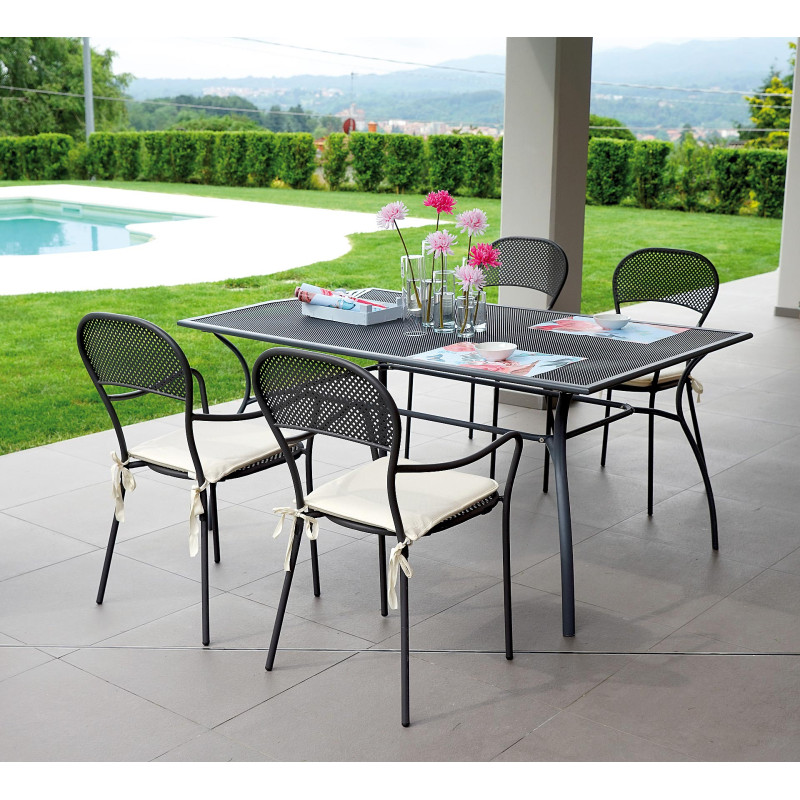 Set Tavolo allungabile + 6 Sedie Intra MOIA grigio antracite