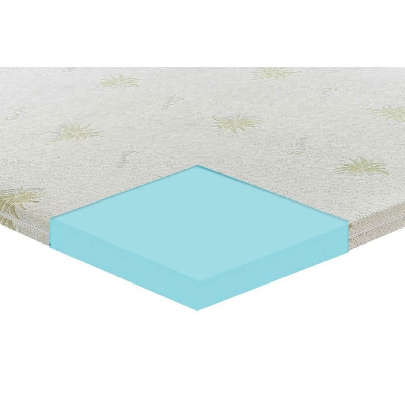 Topper correttore memory foam alto 5cm - rivestimento all’aloe vera