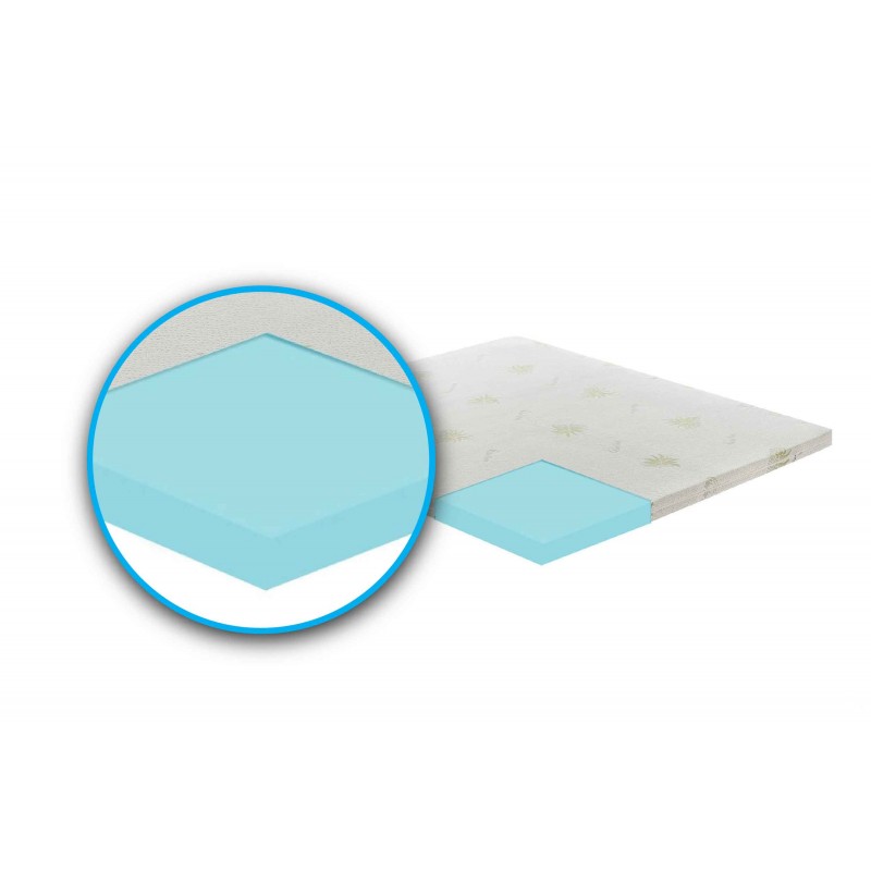 Topper correttore memory foam alto 7cm - rivestimento all’aloe vera