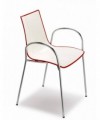 SET 2 SEDIE ZEBRA BICOLORE CON BRACCIOLI IN POLIMERO e STRUTTURA ACCIAIO MADE IN ITALY COLORATE