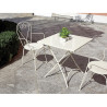 Set Tavolo Peschiera + 2 Poltrone MOIA con braccioli Sirmione impilabili in ferro avorio