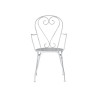 Set Tavolo Desenzano + 4 Poltrone MOIA con braccioli Sirmione impilabili in ferro avorio