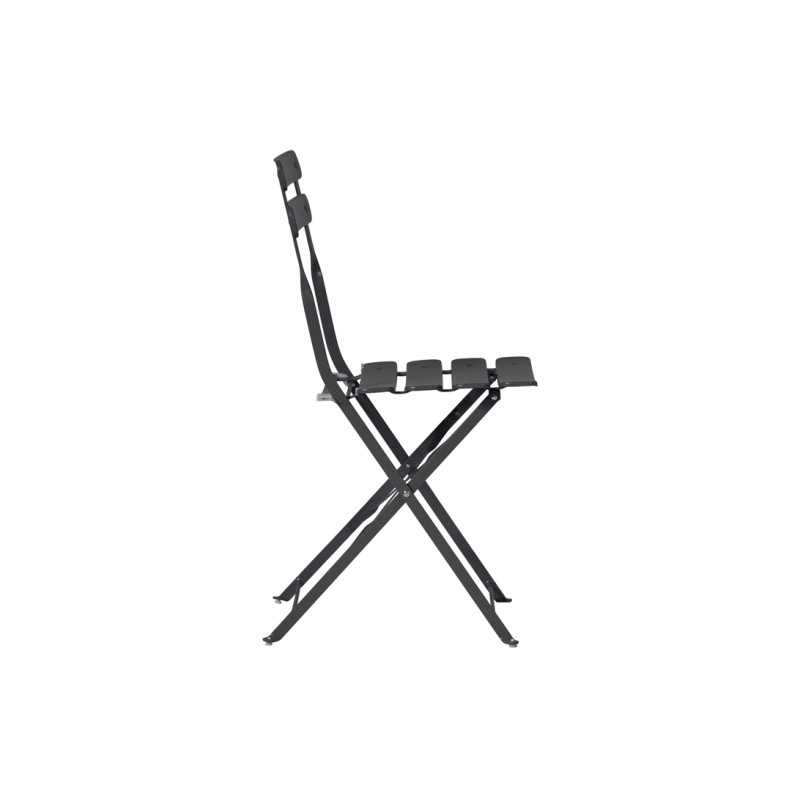 Set Tavolo Bistrò + 4 Sedie Bistro' In Ferro Antracite Moia