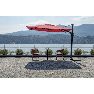 Zoom Ombrellone Firenze 3X4 - Maniglia - Palo Laterale Antracite Mezza Base - Made In Italy Moia
