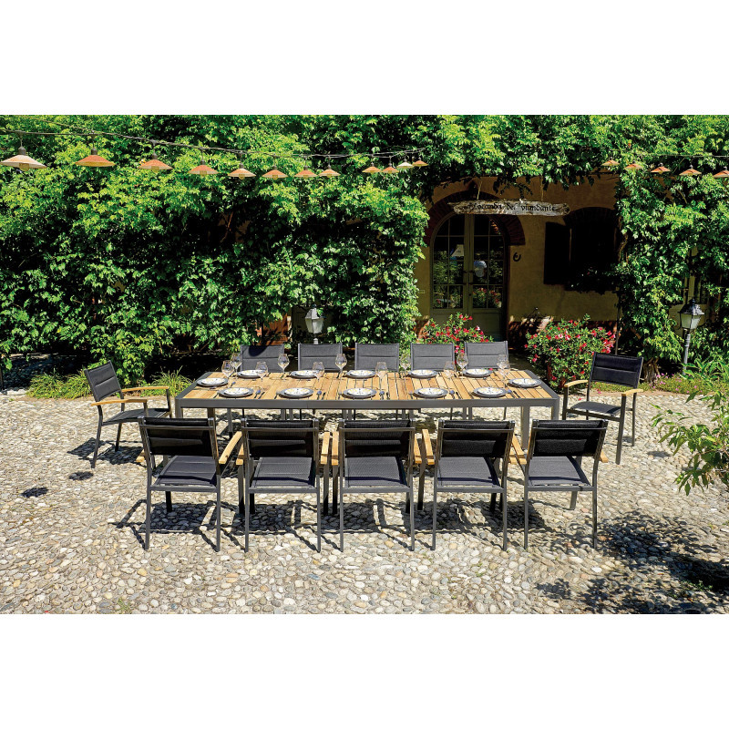 Set Tavolo Fuerteventura + 6 Sedie Tenerife MOIA grigio antracite