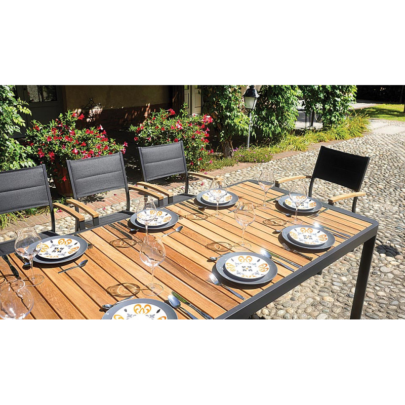 Set Tavolo Fuerteventura + 6 Sedie Tenerife MOIA grigio antracite