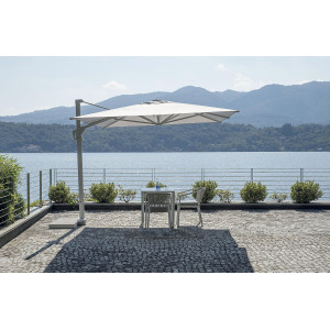 Zoom Ombrellone Firenze 3X4 - Maniglia - Palo Laterale Bianco Mezza Base - Made In Italy Moia