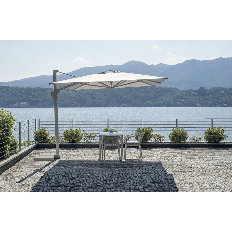 Ombrellone Firenze 3x4 palo laterale bianco Made in Italy Moia