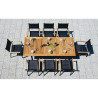 Set Tavolo Fuerteventura + 6 Sedie Milano Contract Senza Braccioli In Alluminio Grigio E Corda Grigia Moia