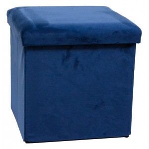 PUFF CUBO 32x32x32 PIEGH.VELL BLU