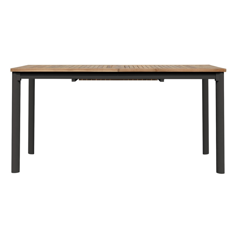 Set Tavolo Fuerteventura + 6 Poltrone Milano In Alluminio Grigio Antracite Con Corda Sintetica Color Paglia Moia
