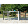 Set Tavolo Fuerteventura + 6 Poltrone Milano In Alluminio Grigio Antracite Con Corda Sintetica Color Paglia Moia
