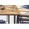 Set Tavolo Fuerteventura + 6 Poltrone Milano In Alluminio Grigio Antracite Con Corda Sintetica Color Paglia Moia