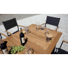Set Tavolo Fuerteventura + 6 Poltrone Milano In Alluminio Grigio Antracite Con Corda Sintetica Color Paglia Moia