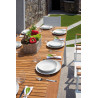 Set Tavolo Fuerteventura + 6 Sedie Milano Contract Senza Braccioli In Alluminio Bianco E Corda Paglia Moia