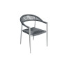 Set Tavolo Fuerteventura + 6 Sedie Contract bianco con corda sintetica grigia Moia
