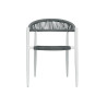 Set Tavolo Fuerteventura + 6 Sedie Contract bianco con corda sintetica grigia Moia