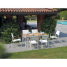 Set Tavolo Fuerteventura + 6 Sedie Contract bianco con corda sintetica grigia Moia