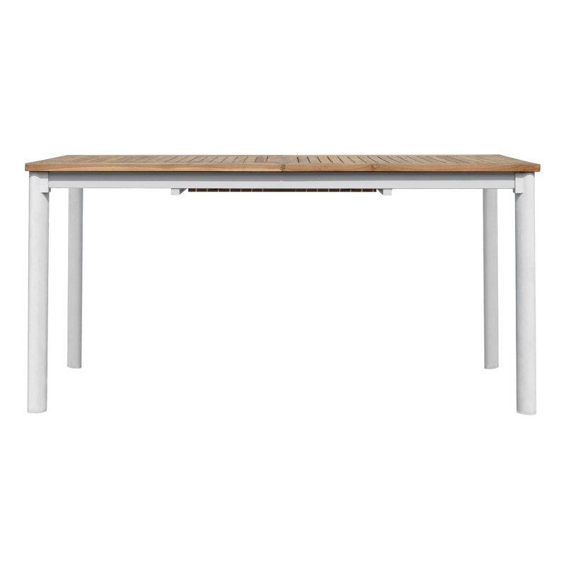 Set Tavolo Fuerteventura + 6 Sedie Contract bianco con corda sintetica color paglia Moia