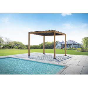Zoom Pergola Texas 3X3 Effetto Legno Moia